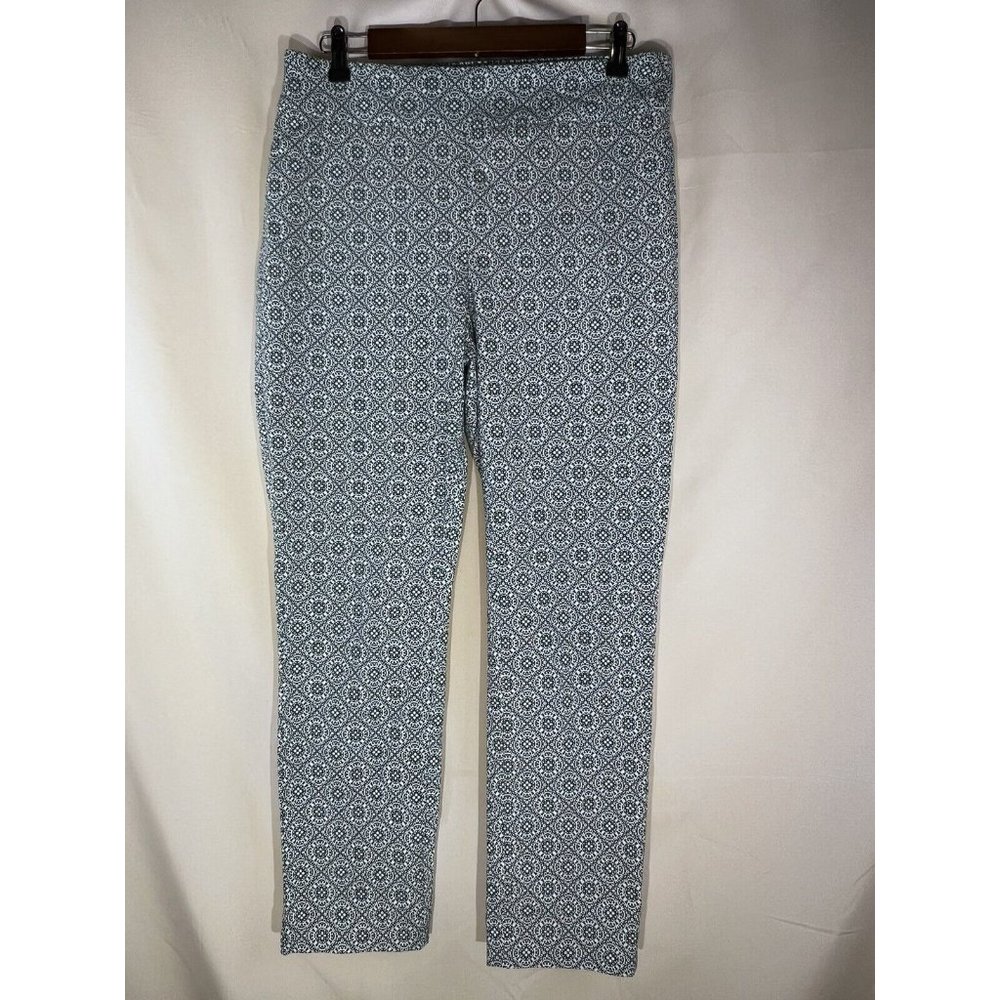 Chicos Green Geometrical Slimming Stretch Waist  6R (0.5) 32 x 27